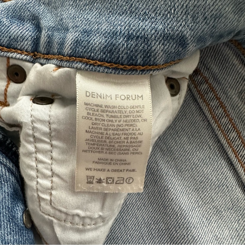 Denim Forum Arlo High Rise Straight Jeans with Raw Hem Size 26 - Picture 13 of 16